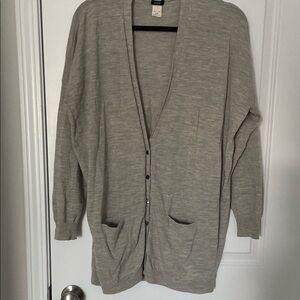 J. Crew Light Gray Merino Wool Long Sweater